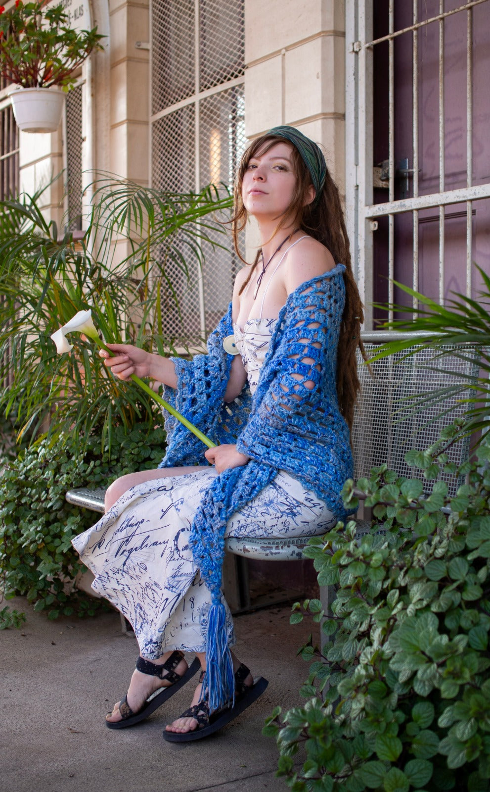 Blue Gypsy Crochet Shawl