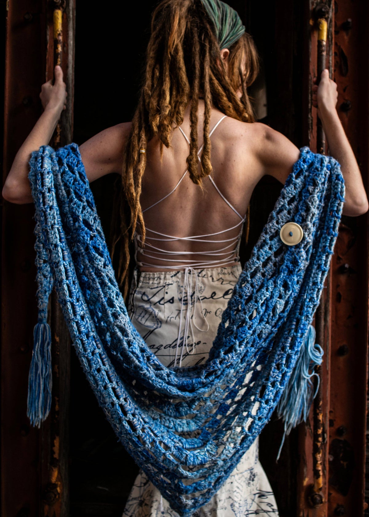Blue Gypsy Crochet Shawl