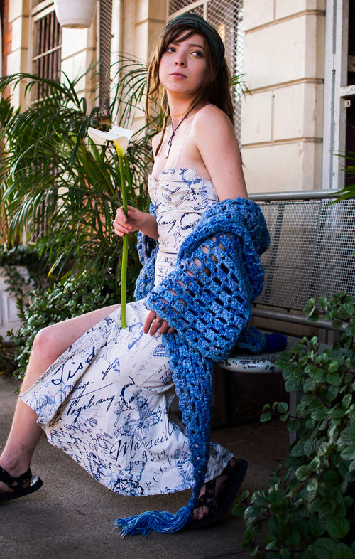 Blue Gypsy Crochet Shawl